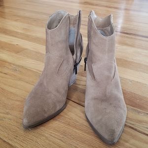 Lucky Brand Tan Western Ellamy Booties, Size 8